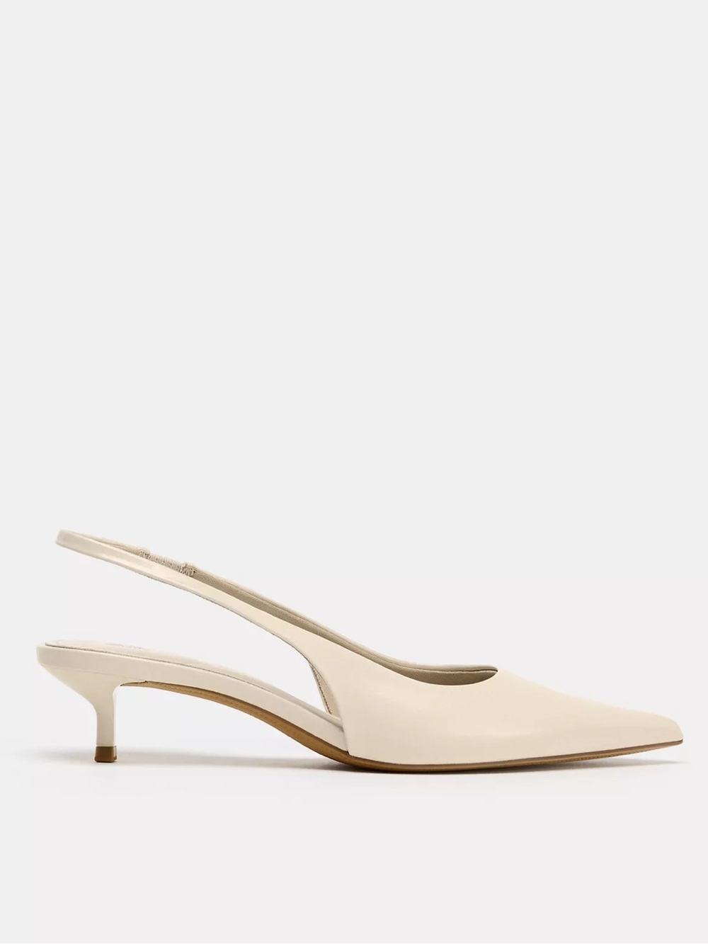 Zara - Slingback Kitten Heels (off white)